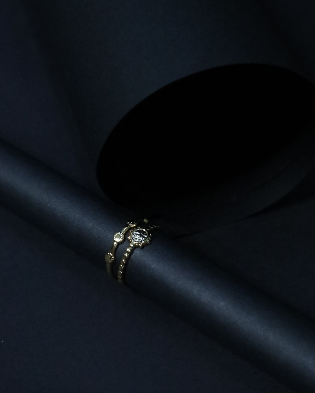 Whisper of Light stainless steel Adjustable Anti-Tarnish Minimalist Gold-Tone Linked Adjustable Ring, 18K Gold Plated Ring