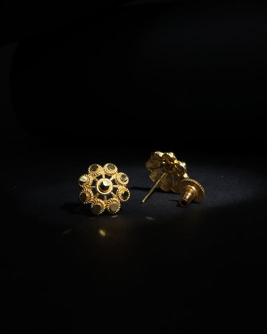 Gold-Tone micro plating Traditional Rosette Studs
