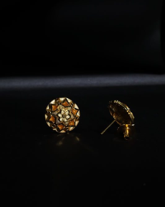 "Malaika" Micro Plated Floral & Geometric Stud Earrings