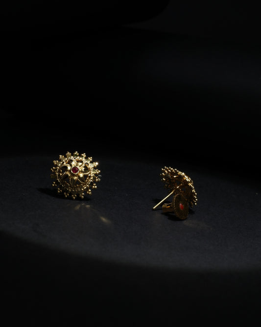 Ruby-Centred Spoke Micro Plating Studs