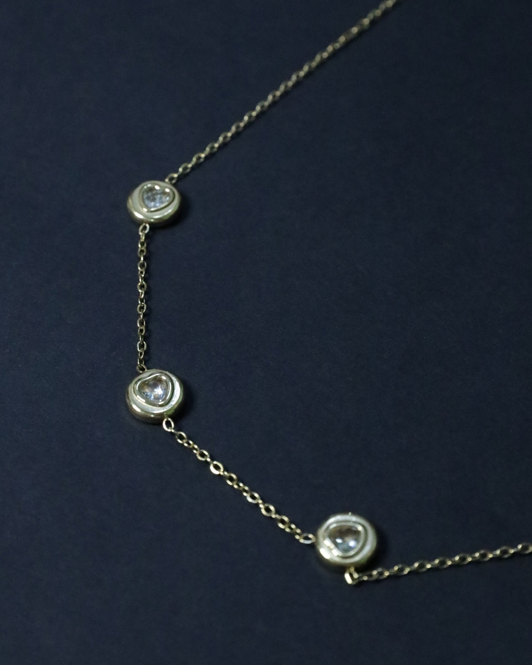 Stella Luxury Select Anti Tarnish 18k Gold Plated Multi-Heart Charm Necklace