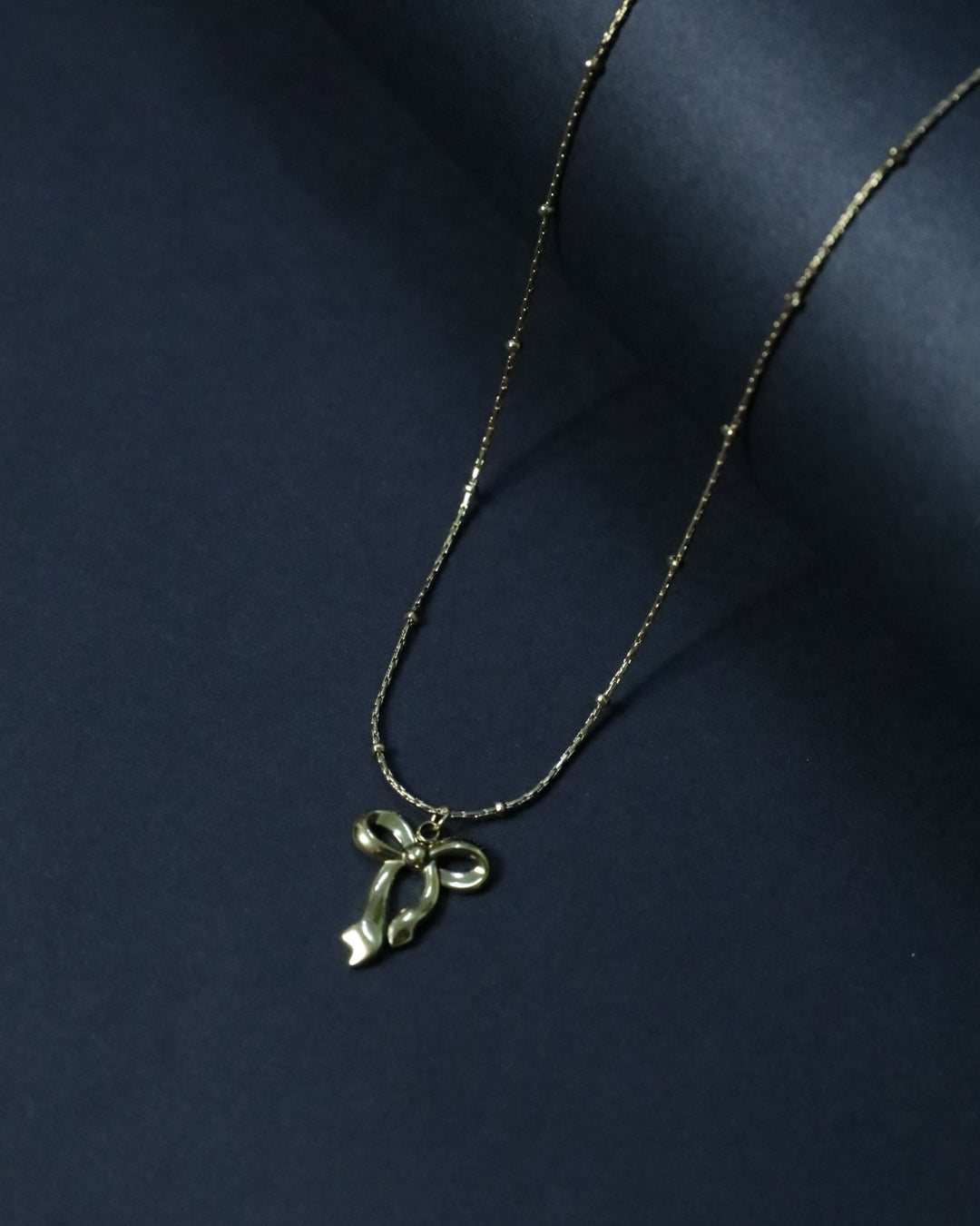 18K Gold Plated Anti-Tarnish Stainless Steel Vermeil Bow & Ballet Slipper Charm Pendant Necklace