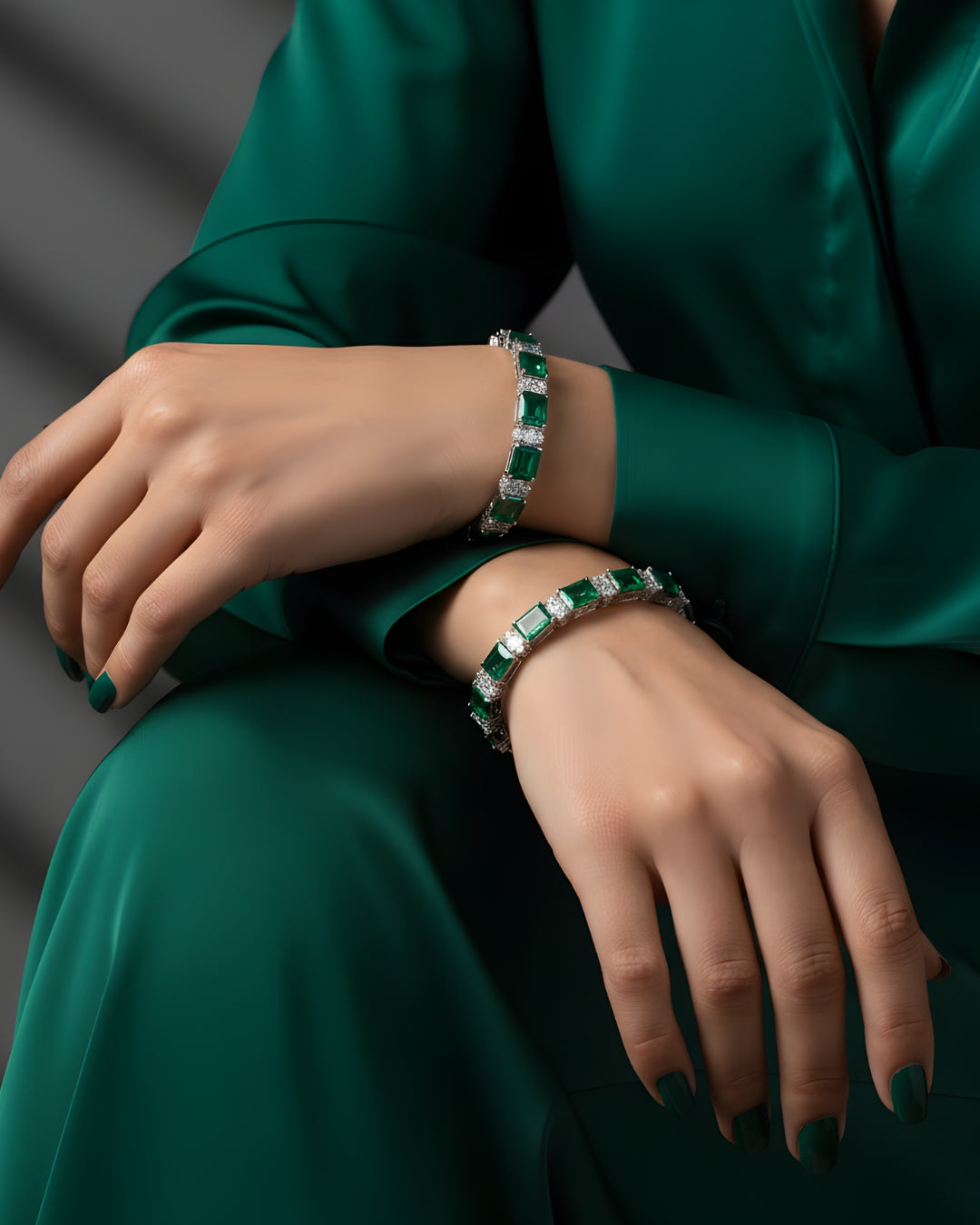 Emerald-Cut Eternity Bracelet (set of 2)