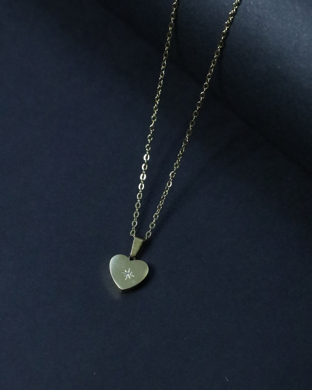 Sparkle Flip 18k Gold Plated Anti Tarnish Crystal Heart Chain