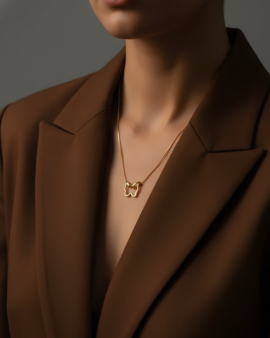 Luxe Serpentine 18k Gold Plated Anti Tarnish Butterfly Chain