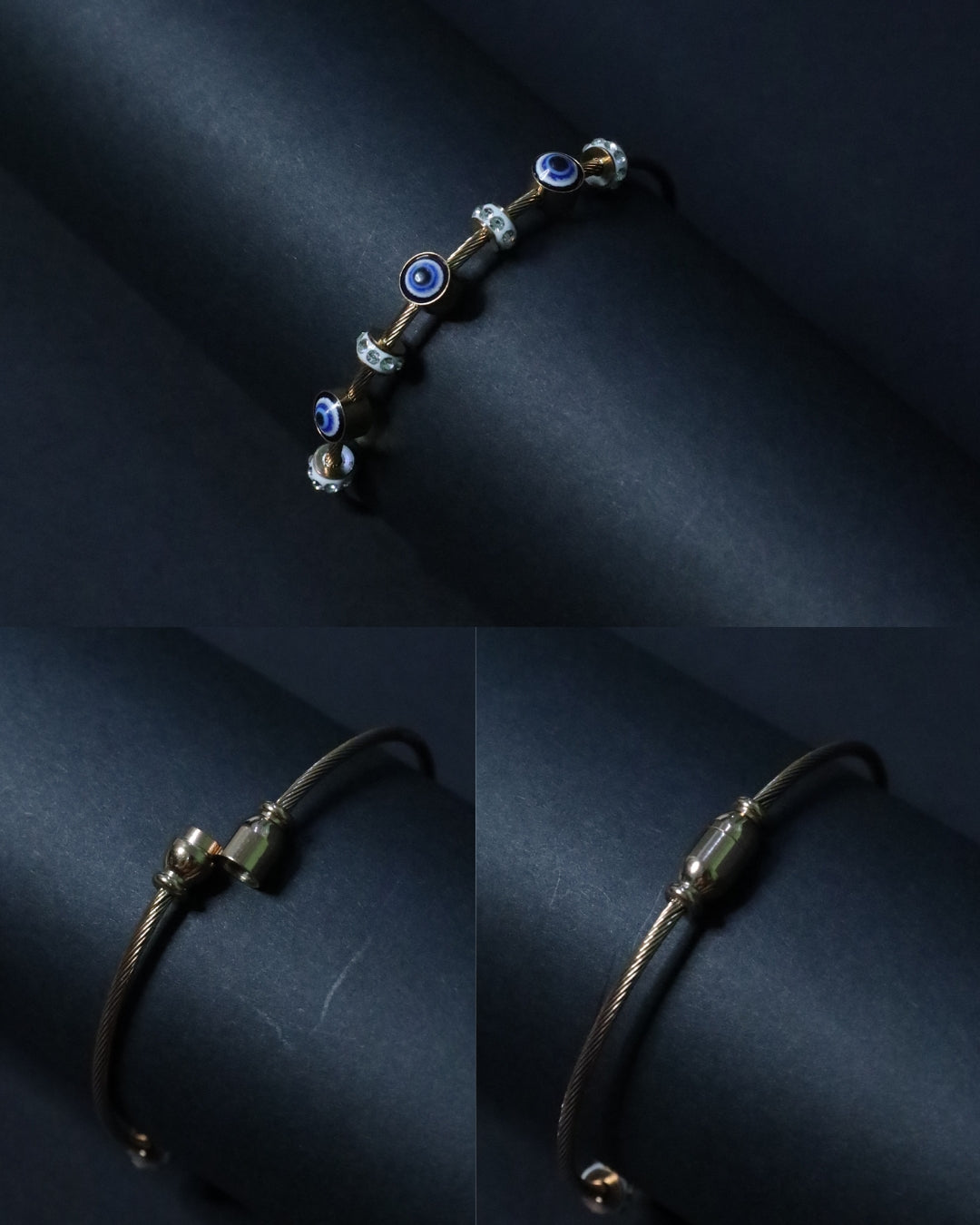 The Rose Gold 'Nazar' Charm Bracelet Anti-Tarnish 18K  Rose Gold Plated