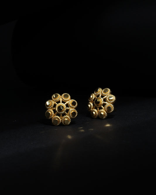 Gold-Tone micro plating Traditional Rosette Studs