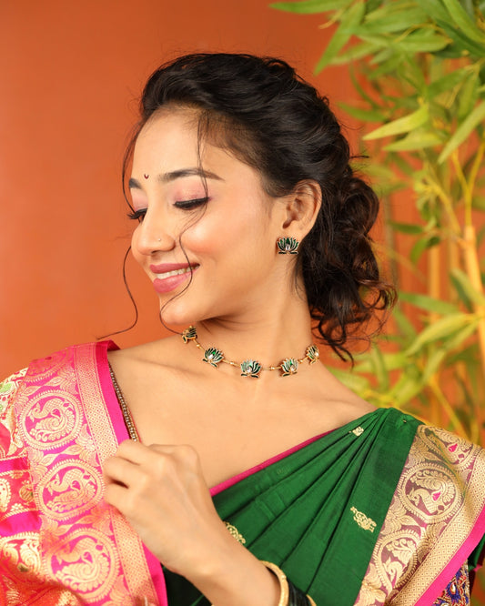 Kamal Pushpa Meenakari Haar