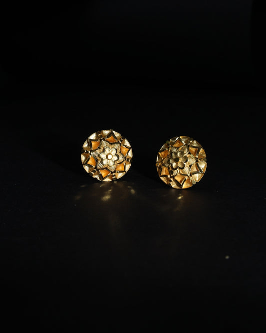 "Malaika" Micro Plated Floral & Geometric Stud Earrings