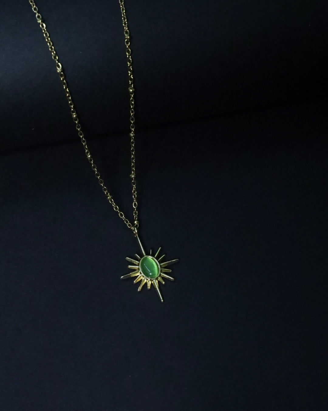 Emerald Ray 18k Gold Plated Anti-Tarnish Sunburst Necklace