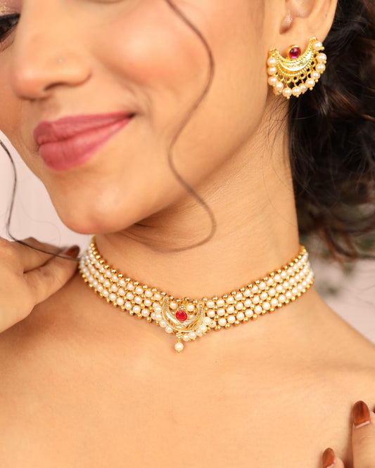 Peshwai Moti Thushi Set
