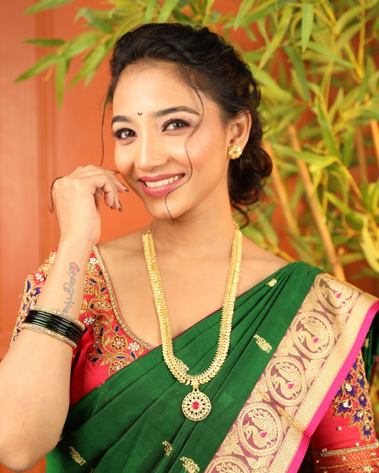 Matinee Length Chain with Floral Pendant Set