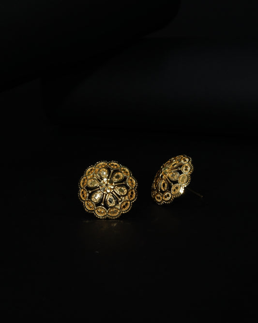 "Kalamkari" Micro Plated Open-Work Studs