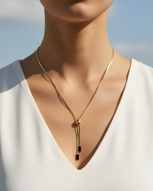 Tassel Tie 18k Gold Plated Anti-Tarnish Slider Chain