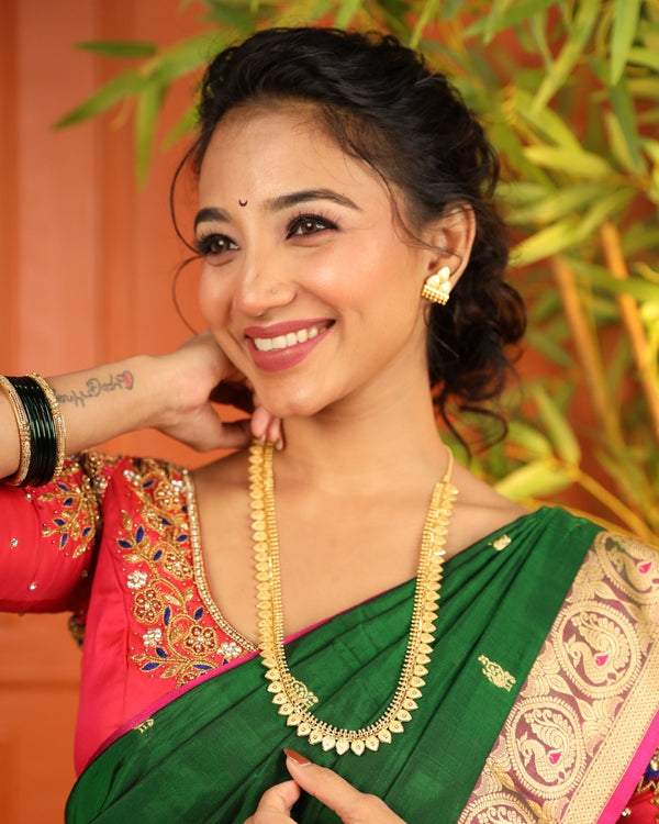 Mango Mala Long Set with Stud Earrings