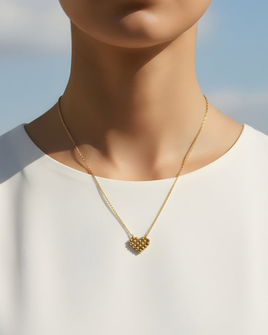 Golden Grain 18K Gold Plated Anti-Tarnish Heart Pendant