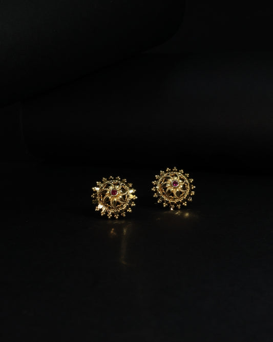 Ruby-Centred Spoke Micro Plating Studs