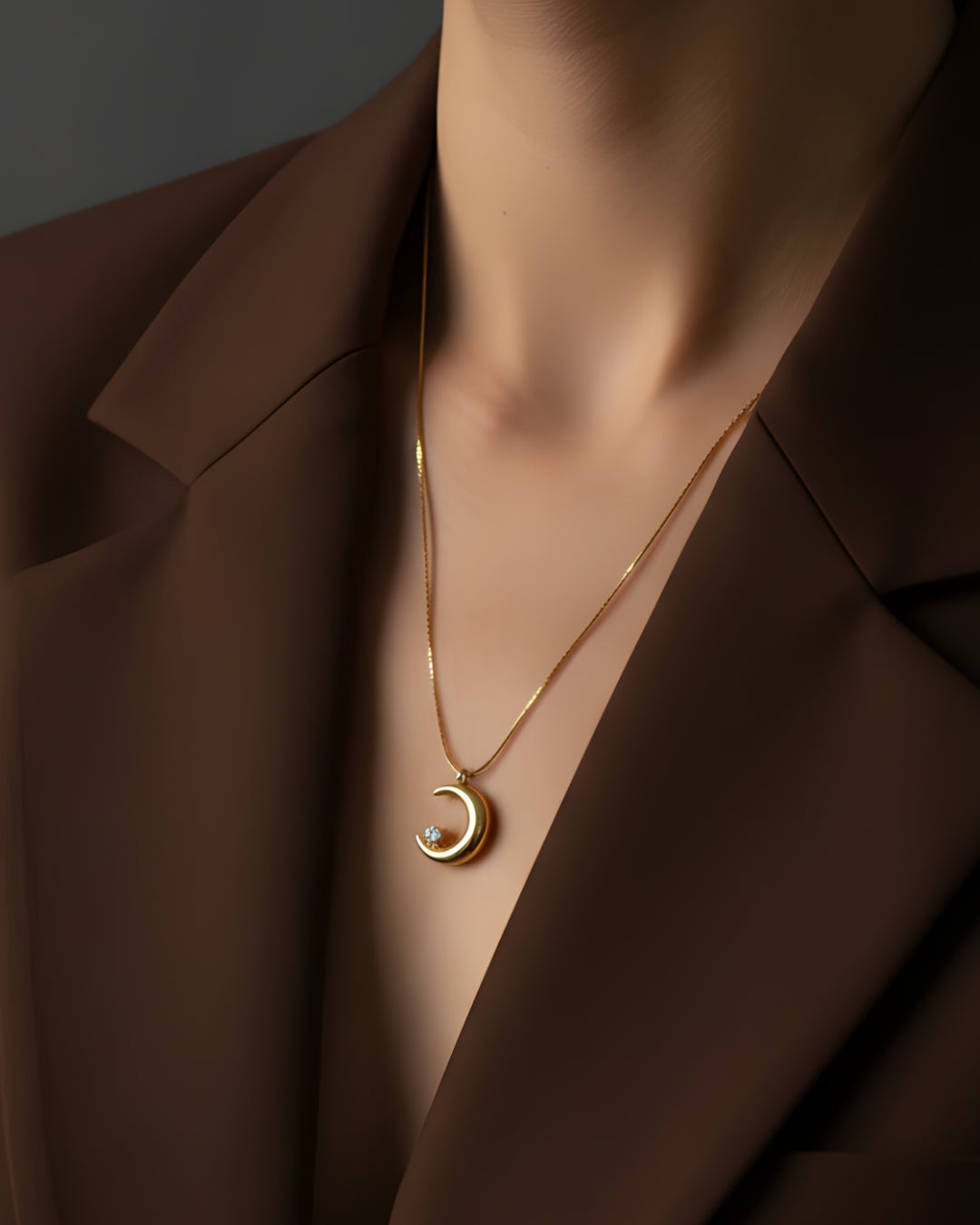 Luna Brilliance Anti-Tarnish 18K Gold Plated Necklace