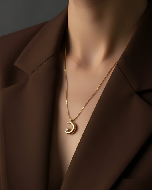 Luna Brilliance Anti-Tarnish 18K Gold Plated Necklace