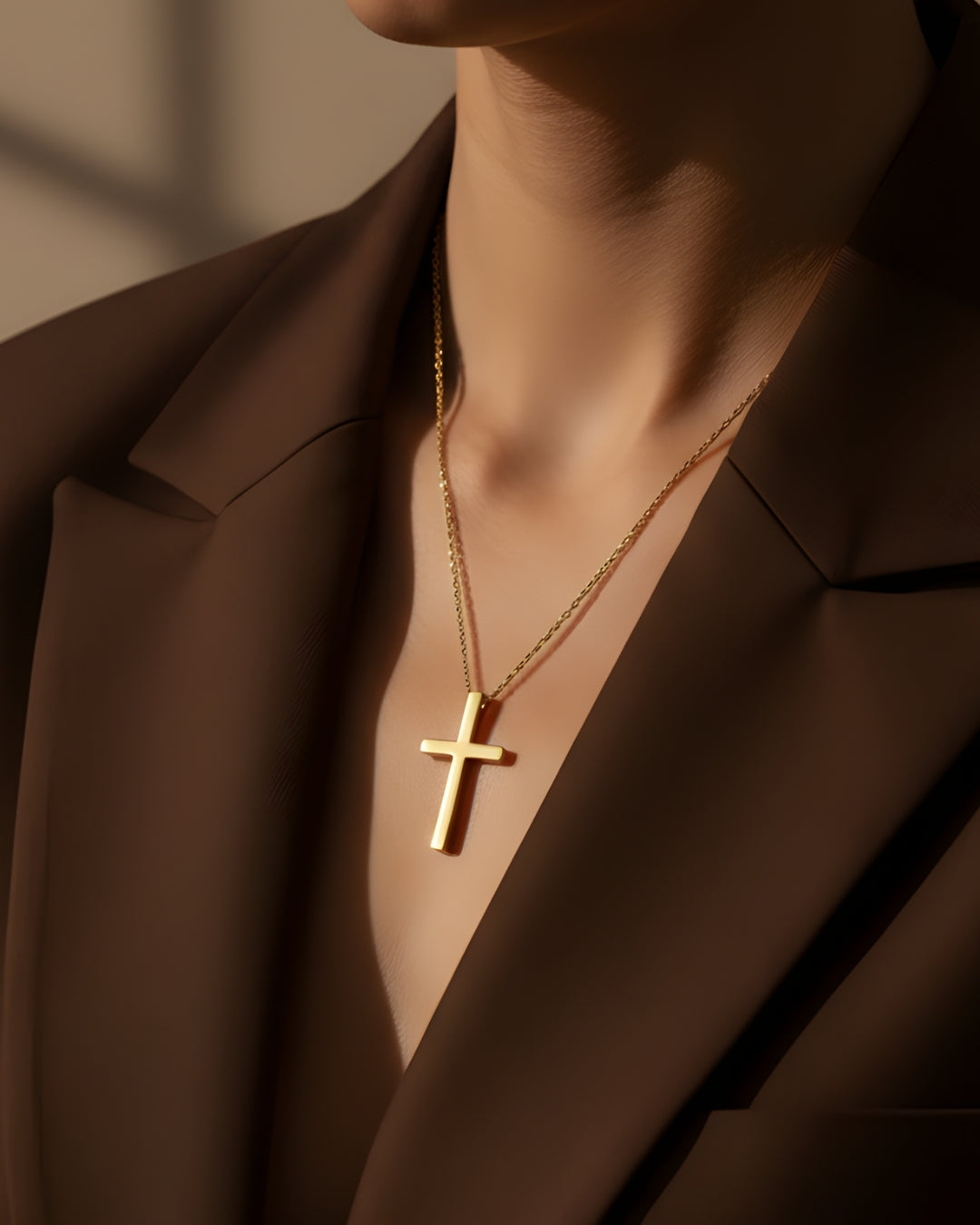 Eternal Shine 18K Gold Plated Anti-Tarnish Cross Necklace