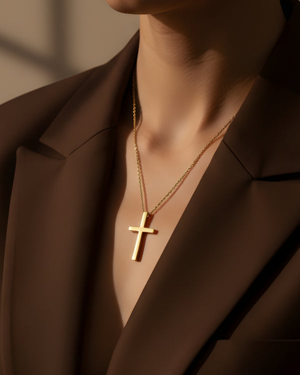 Eternal Shine 18K Gold Plated Anti-Tarnish Cross Necklace
