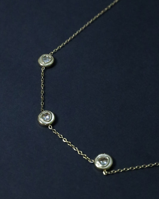 Stella Luxury Select Anti Tarnish 18k Gold Plated Multi-Heart Charm Necklace