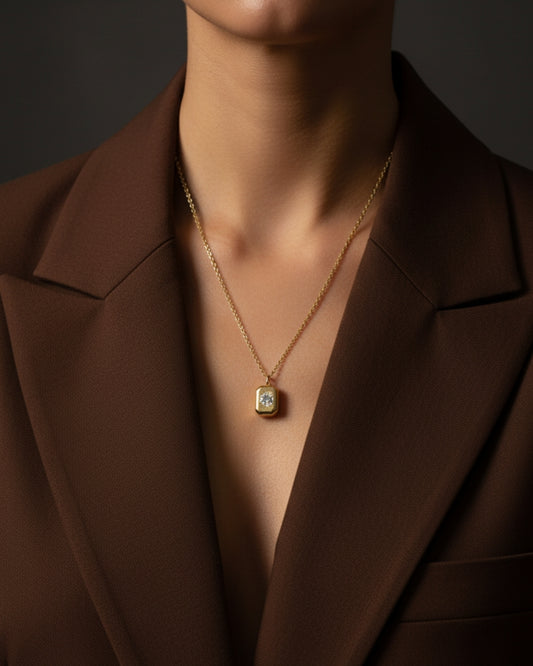 The Parisian Croissant Huggies Anti Tarnish 18k Gold Plated Multi-Heart Charm Necklace