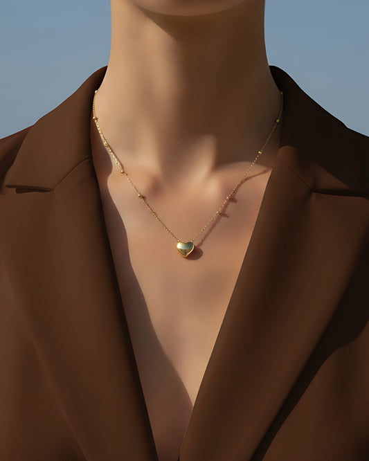 Endless Love 18K Gold Plated Anti Tarnish Heart Satellite Necklace