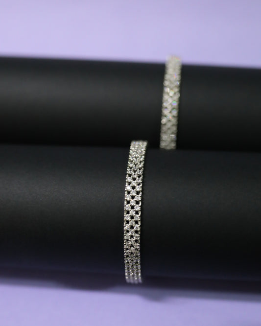 High-Intensity Pavé Texture Bangles (set of 2)